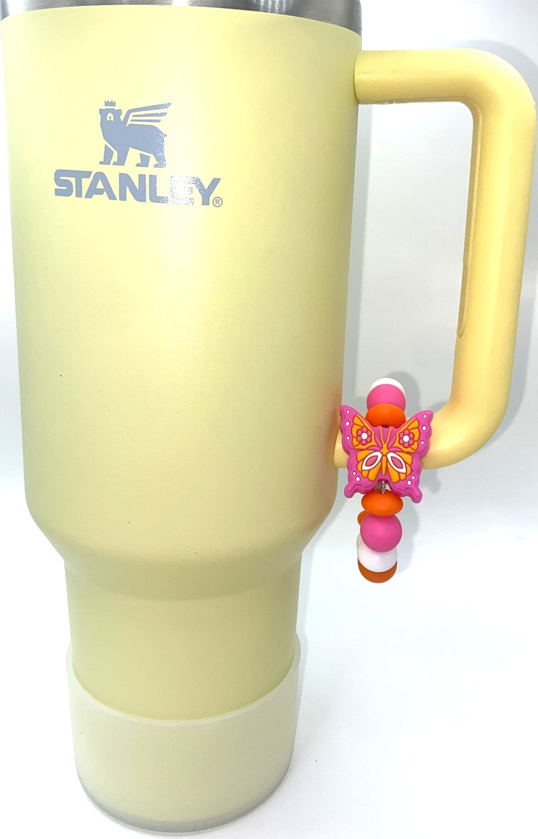 Pink & Orange Butterfly Stanley Tumbler Cup Handle Charm