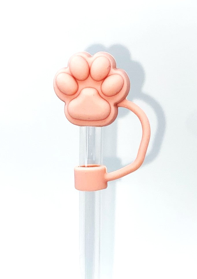 Pink Paw 3D Straw Topper