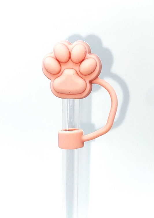 Pink Paw 3D Straw Topper