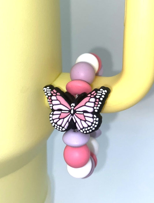 Pink & Purple Monarch Butterfly Stanley Tumbler Cup Handle Charm