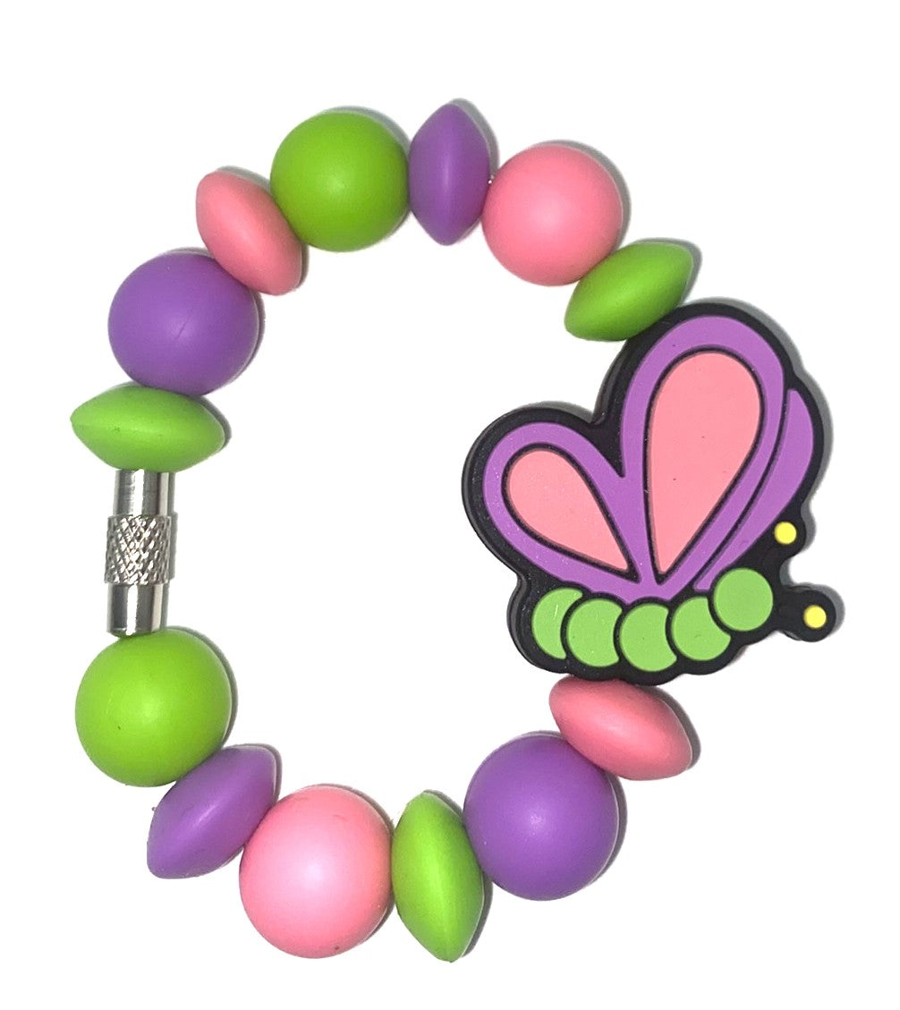 Pink & Purple Caterpillar Butterfly Stanley Tumbler Cup Handle Charm