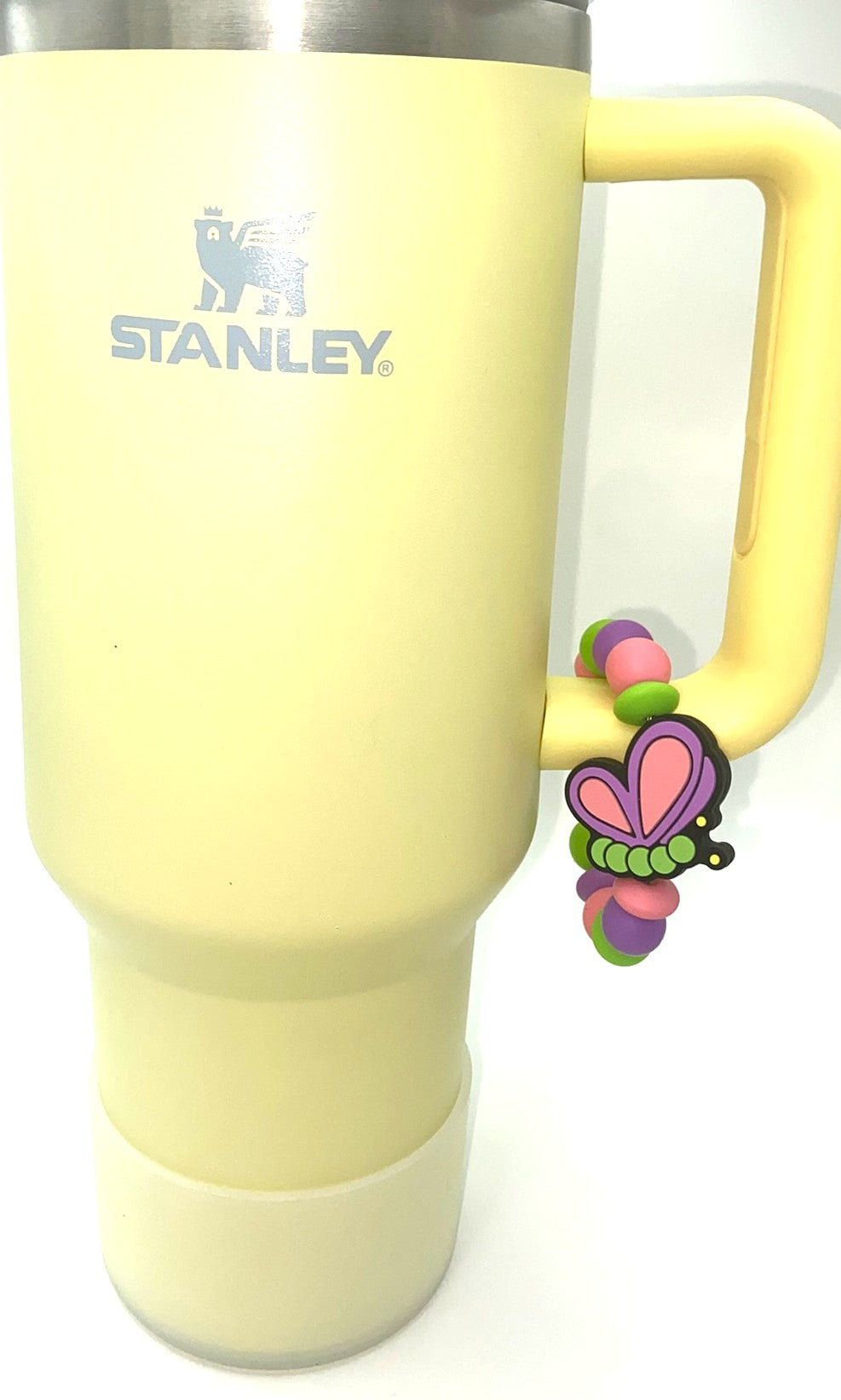 Pink & Purple Caterpillar Butterfly Stanley Tumbler Cup Handle Charm