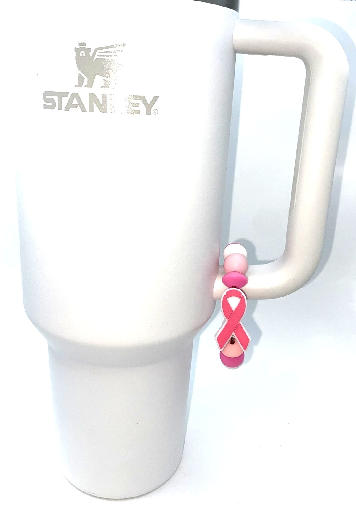 Pink Ribbon Breast Cancer Awareness Stanley Tumbler Cup Handle Charm