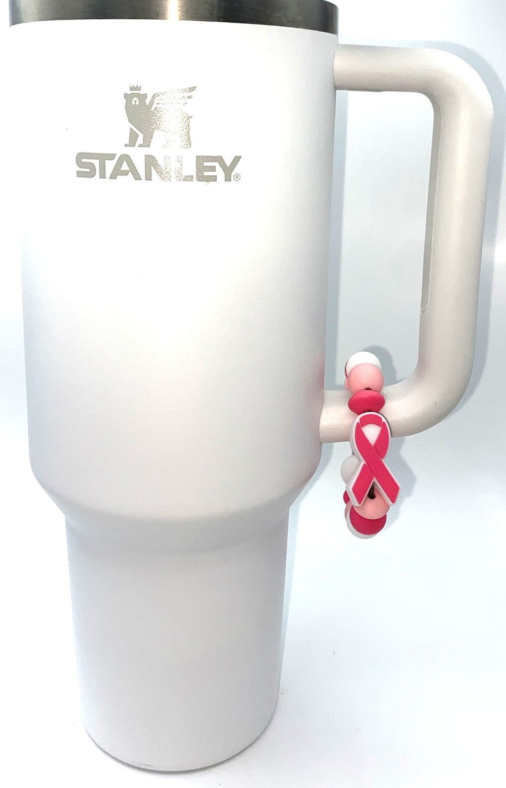 Pink Ribbon Breast Cancer Awareness Stanley Tumbler Cup Handle Charm