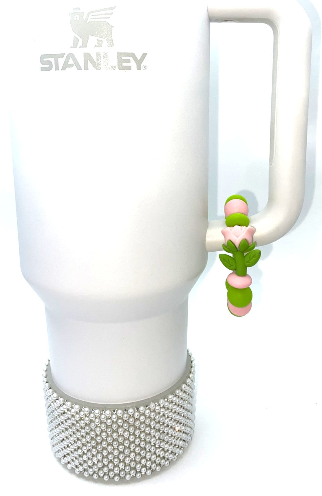 Pink Rose 3D Stanley Tumbler Cup Handle Charm