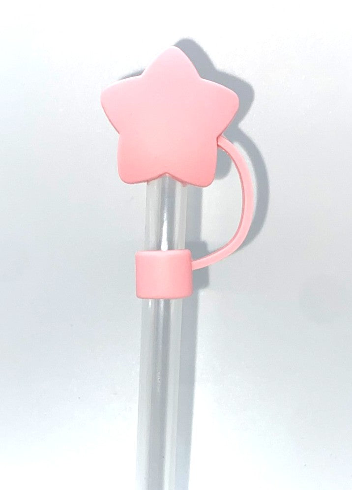Soft Pink Star 3D Straw Topper