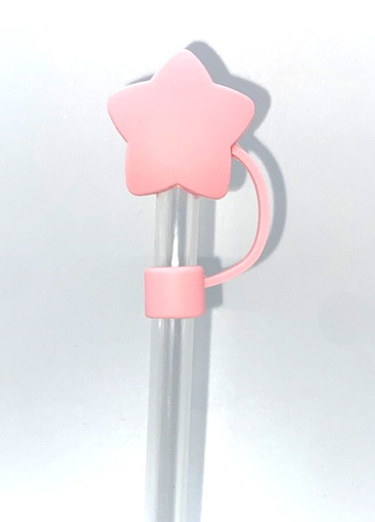 Soft Pink Star 3D Straw Topper