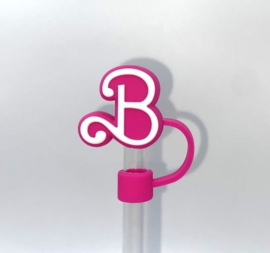 Hot Pink Initial B 3D Malibu Girl Plastic Doll Stanley Tumbler Cup Straw Topper