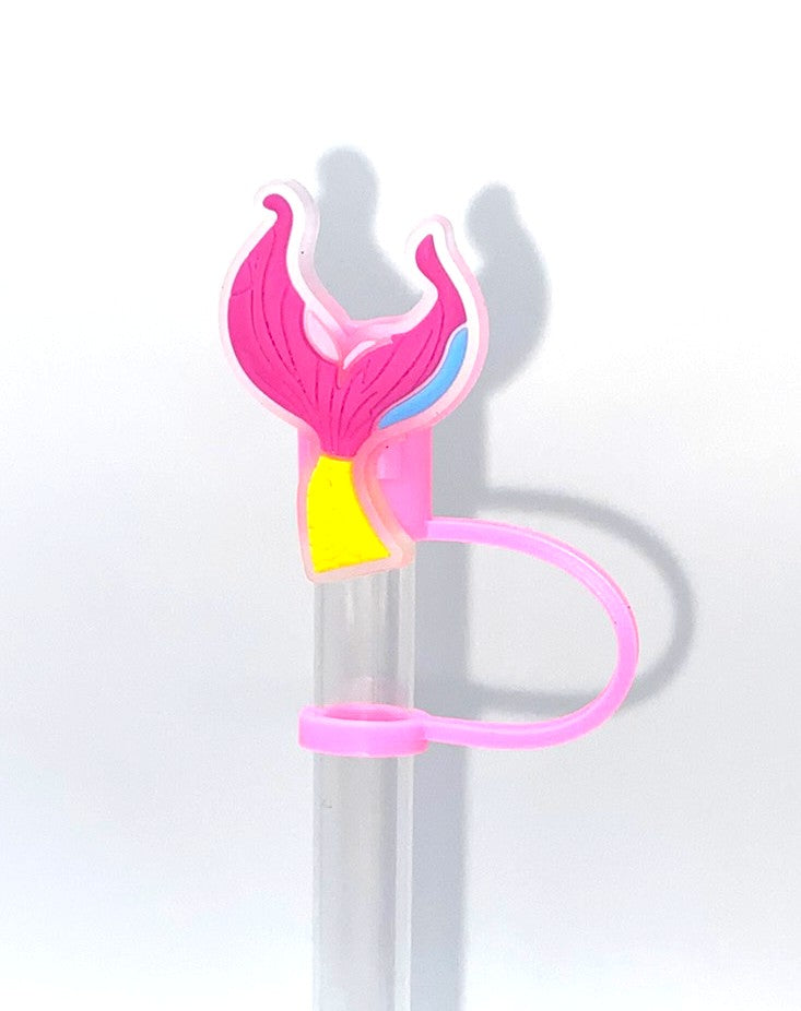 Pink, Yellow & Blue Mermaid Tail Straw Topper