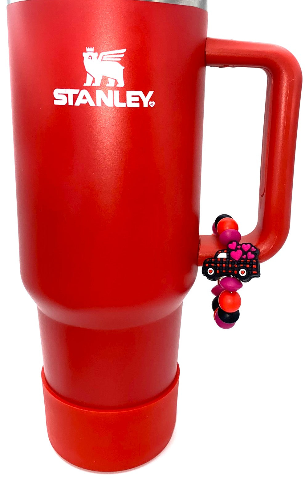 Plaid Truck Of Love Hearts Valentine Stanley Tumbler Cup Handle Charm