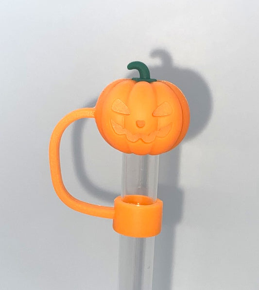 Jack O Lantern Plain 3D Halloween Straw Topper