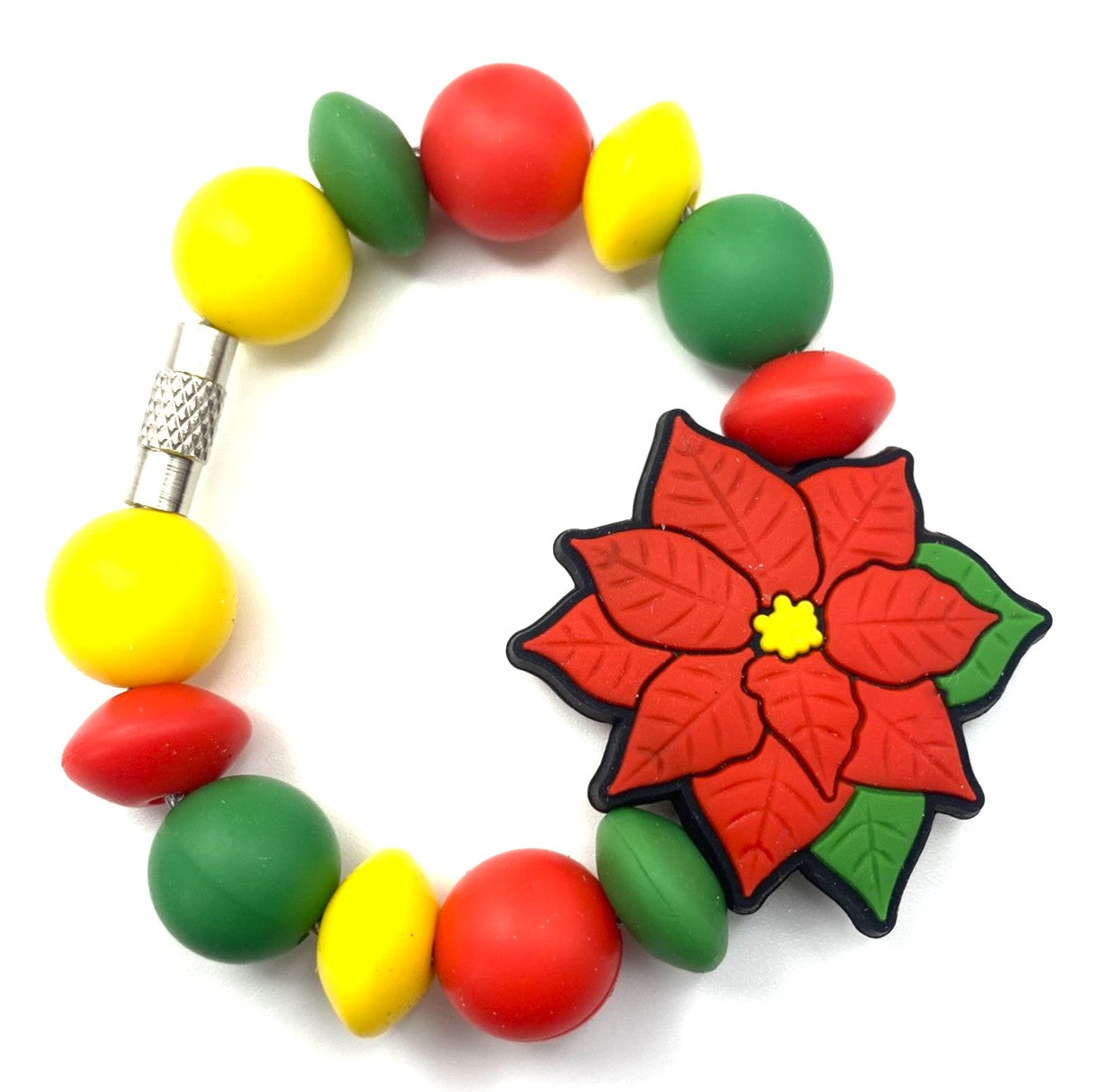 Poinsettia Christmas Flower Stanley Tumbler Cup Handle Charm