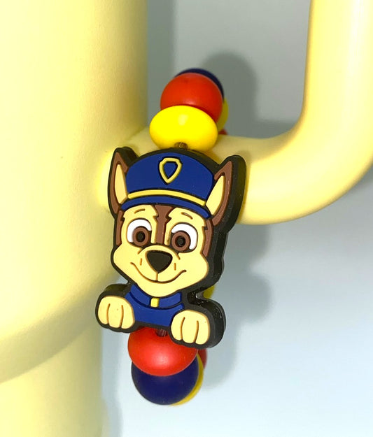 Police Pup #2 Dog Paw Cartoon Stanley Tumbler Cup Handle Charm