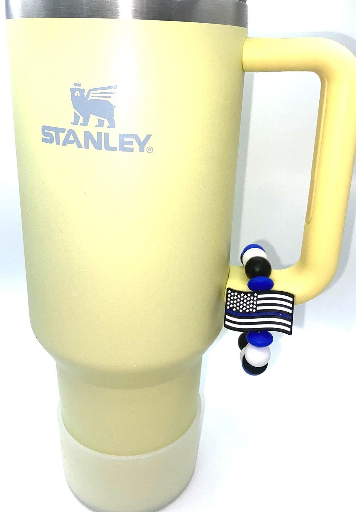 Police Blue Line Flag Stanley Tumbler Cup Handle Charm