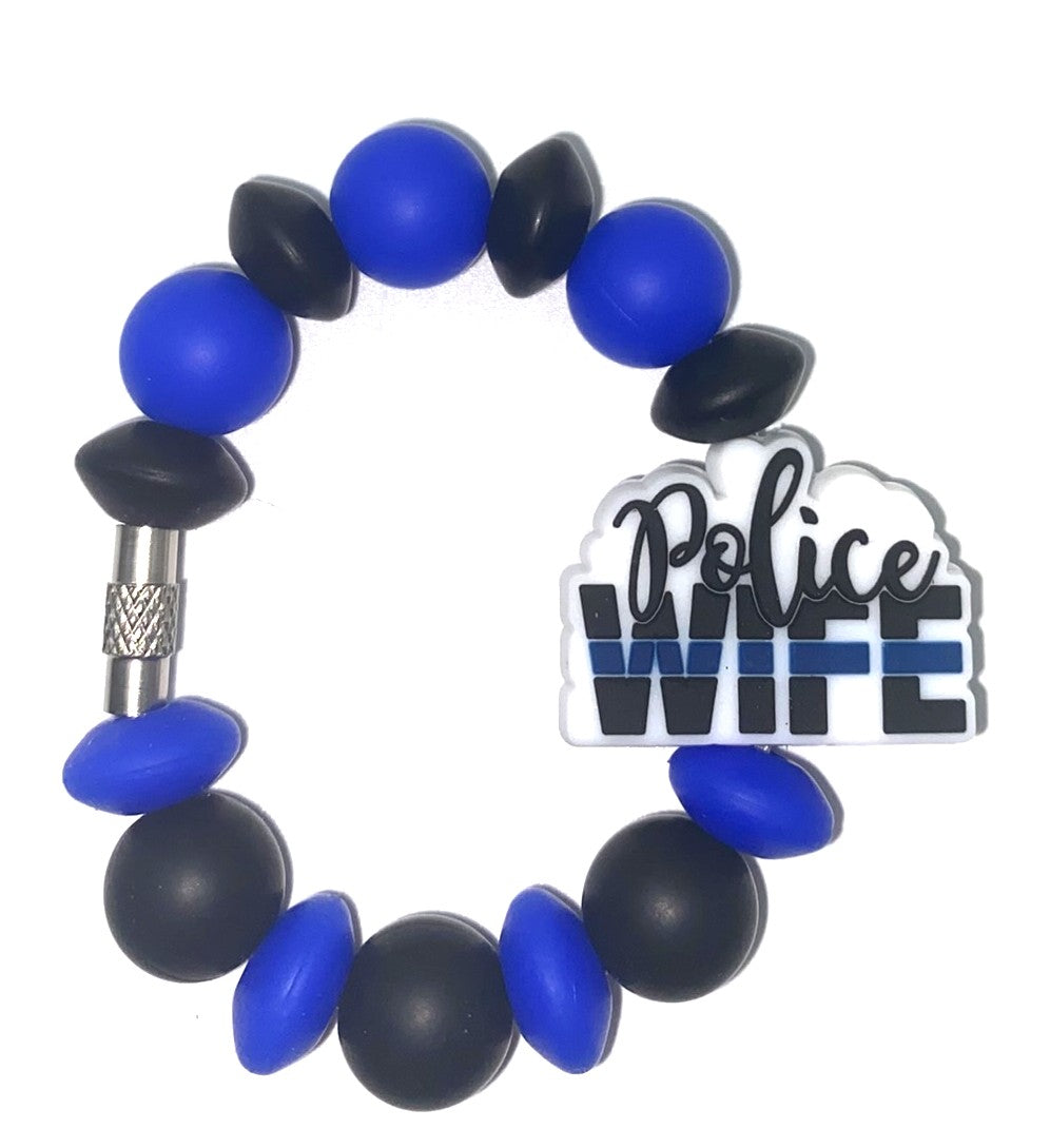 Police Wife Printed Stanley Tumbler Cup Handle Charm