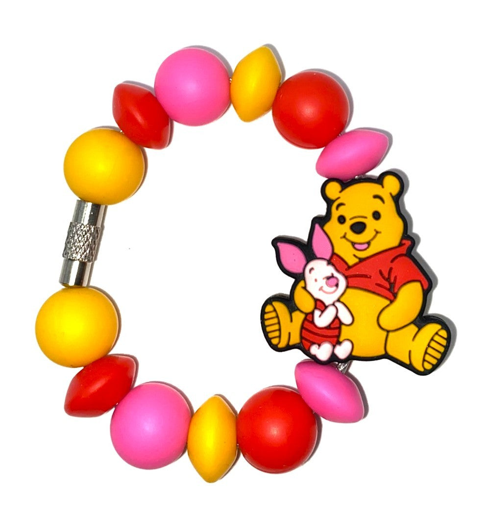 Thoughtful Yellow Honey Bear & Shy Pig Friend Stanley Tumbler Cup Handle Charm