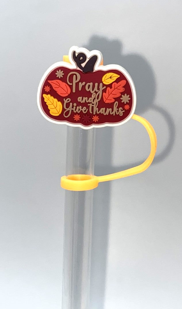Pray & Give Thanks Pumpkin Straw Topper