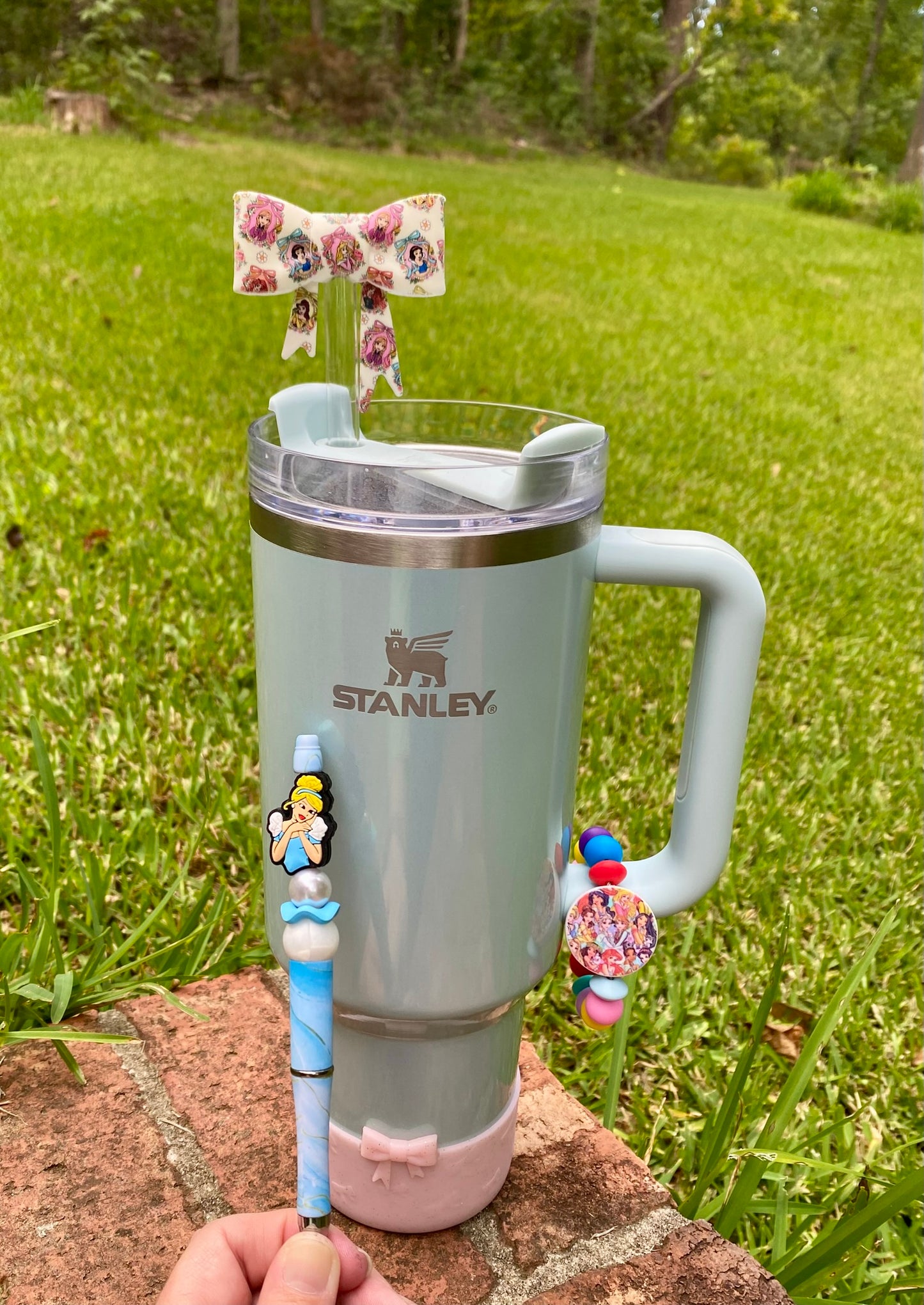 12 Magical Princesses Round Stanley Tumbler Cup Handle Charm