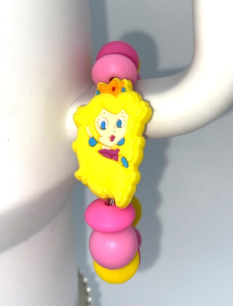 Peachy Princess 2 Italian Plumber Video Game Stanley Tumbler Cup Handle Charm