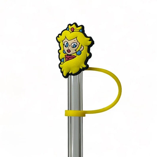 Peachy Princess Italian Plumber Video Game Straw Topper