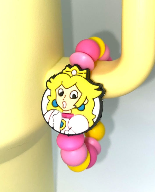 Peachy Princess Italian Plumber Video Game Stanley Tumbler Cup Handle Charm