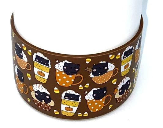Kitty Pumpkin Lattes Brown Stanley Tumbler Boot Sleeve #211