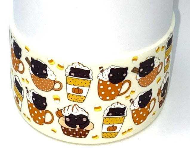 Kitty Pumpkin Lattes Cream Stanley Tumbler Boot Sleeve #212