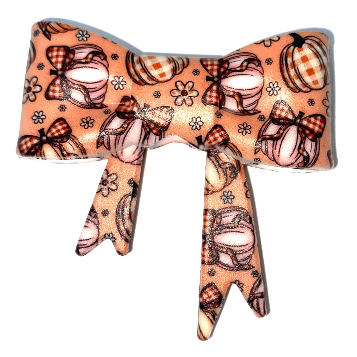 Pumpkins Fall Bow Straw Topper