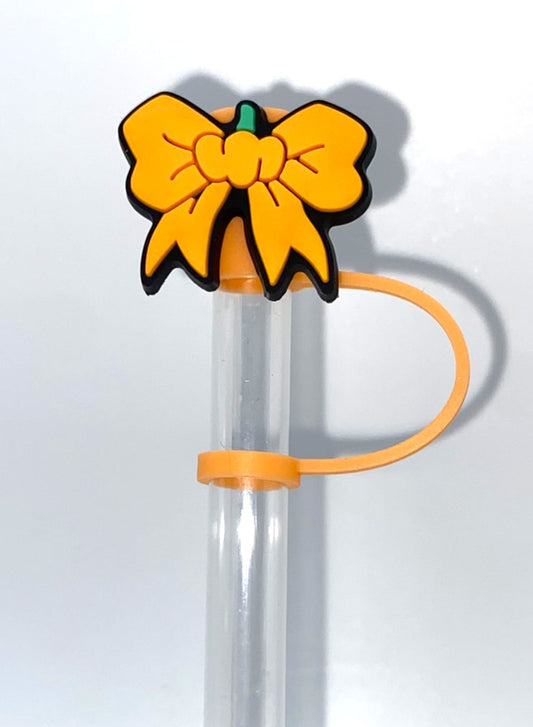 Pumpkin Coquette Bow Halloween Straw Topper