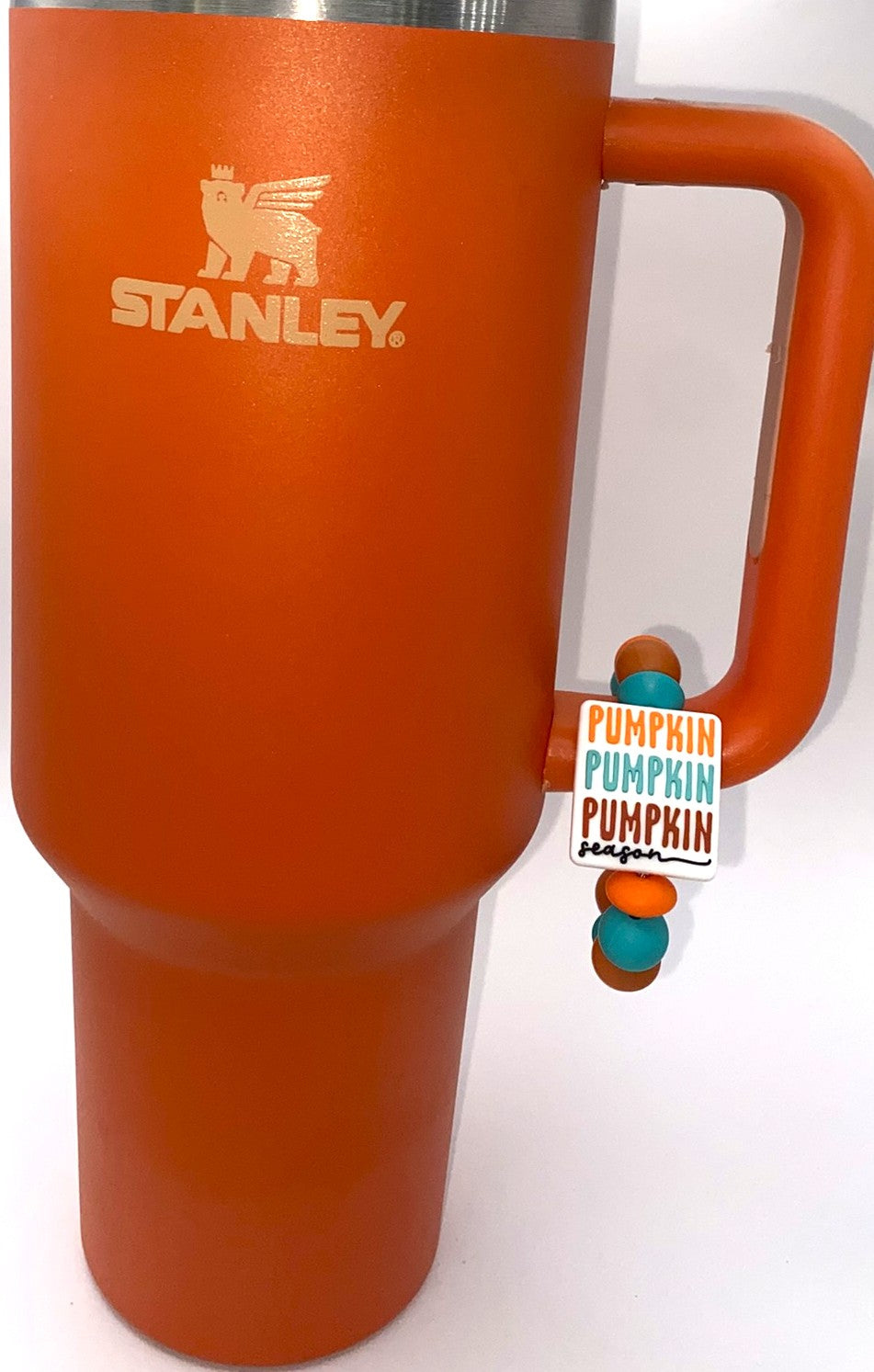 Pumpkin Season Rectangle Stanley Tumbler Cup Handle Charm