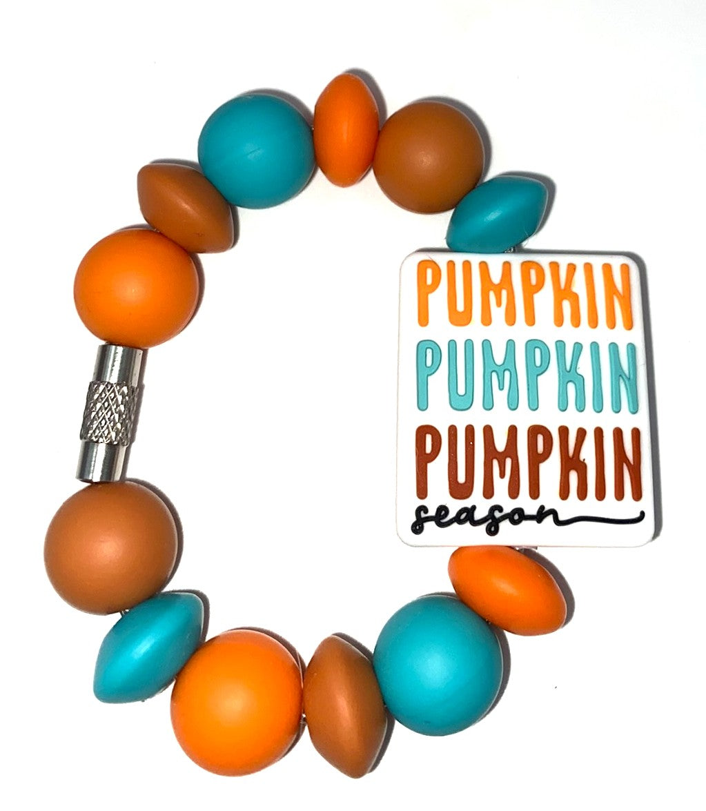 Pumpkin Season Rectangle Stanley Tumbler Cup Handle Charm