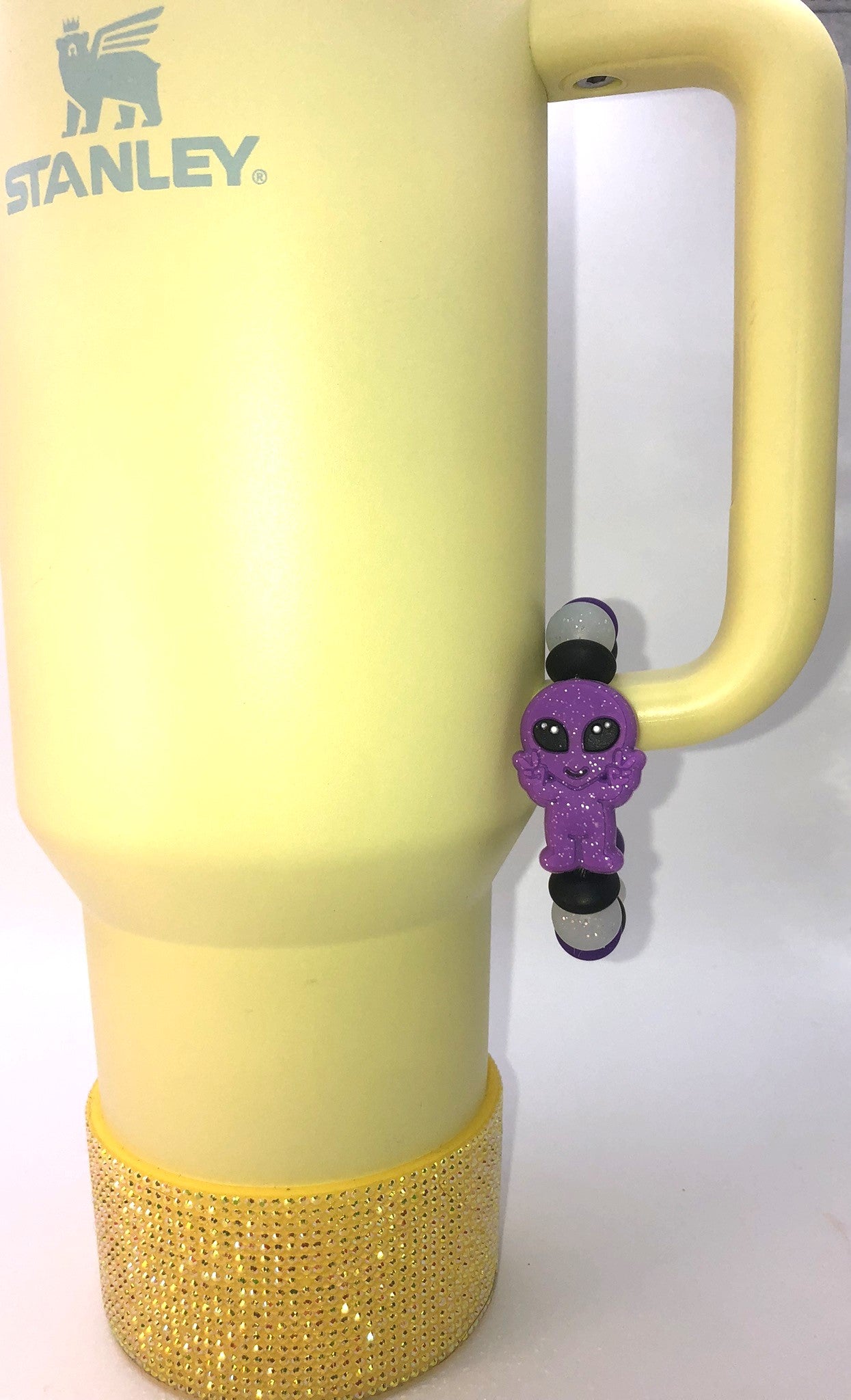 Purple Glitter Alien Glow In The Dark Stanley Tumbler Cup Handle Charm