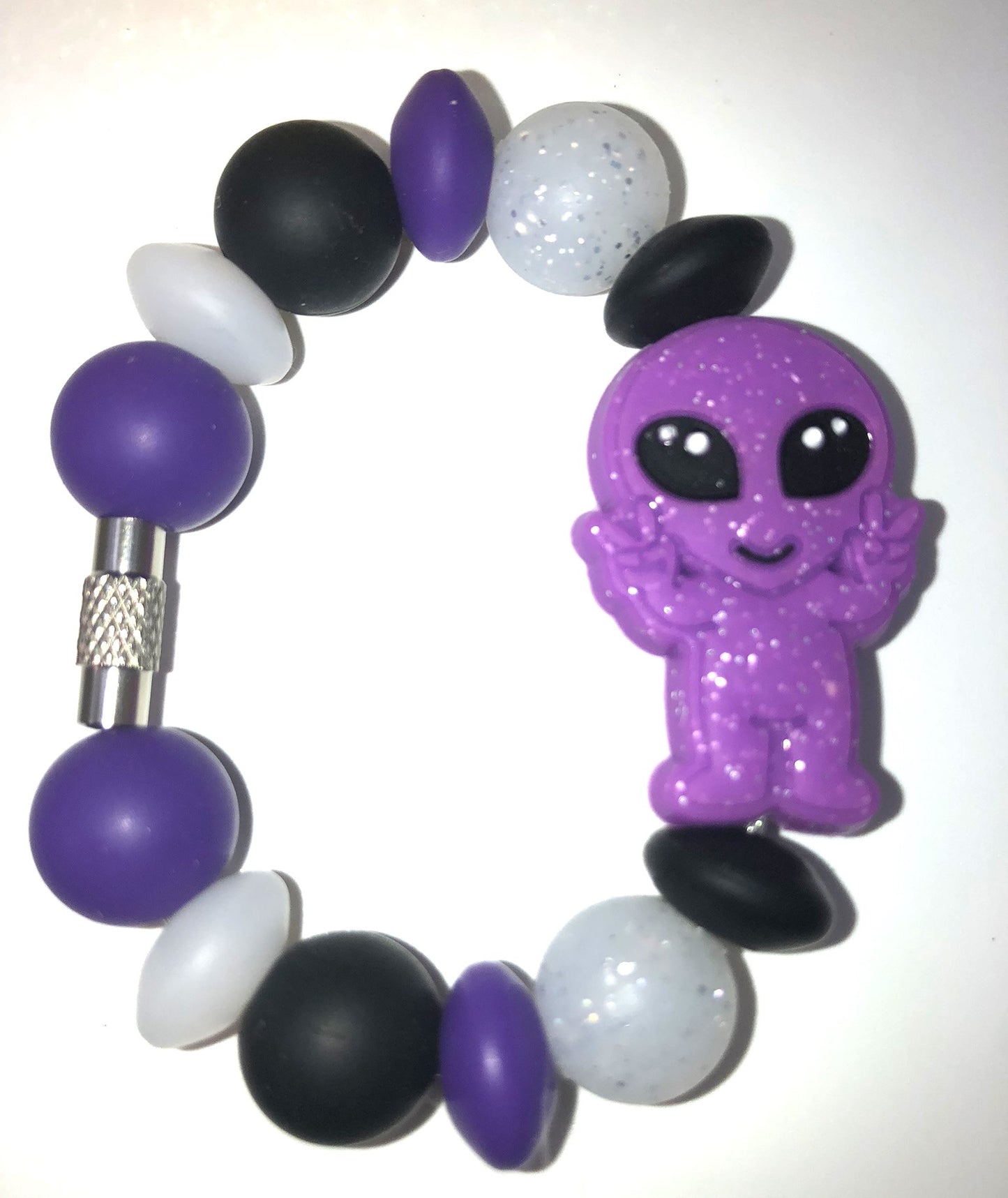 Purple Glitter Alien Glow In The Dark Stanley Tumbler Cup Handle Charm