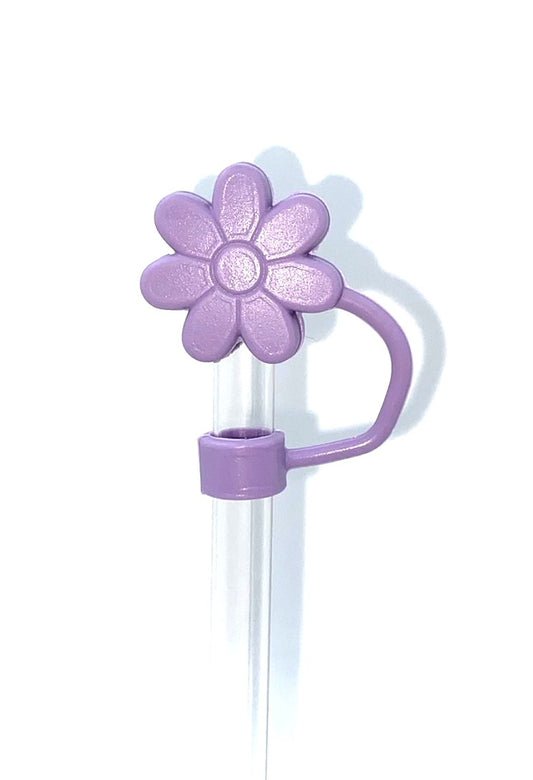 Purple Daisy Flower 3D Straw Topper