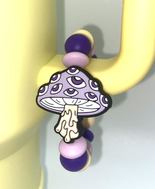 Melty Purple Mushroom Stanley Tumbler Cup Handle Charm