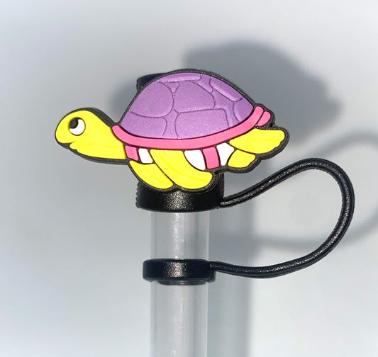 Purple Sea Turtle Straw Topper