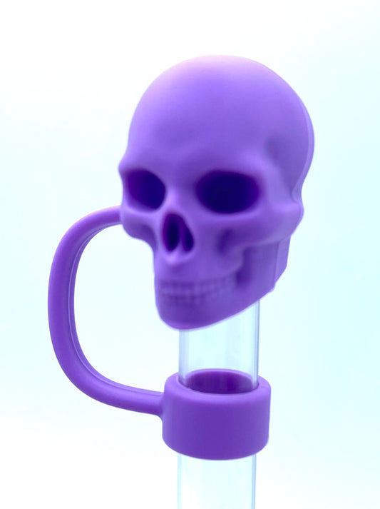 Purple Skull 3D Straw Topper
