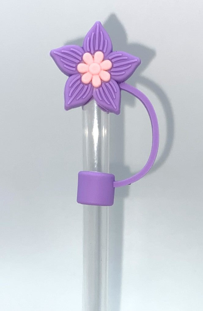 Purple Star Flower Straw Topper
