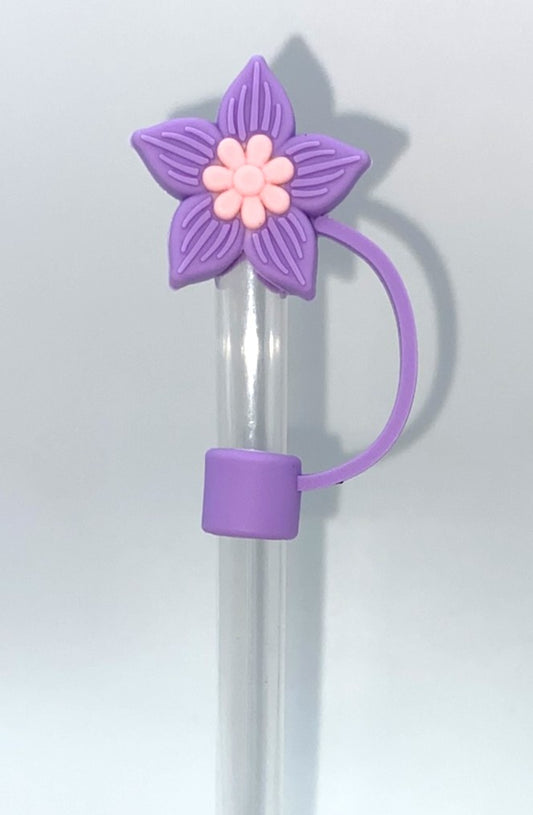 Purple Star Flower Straw Topper