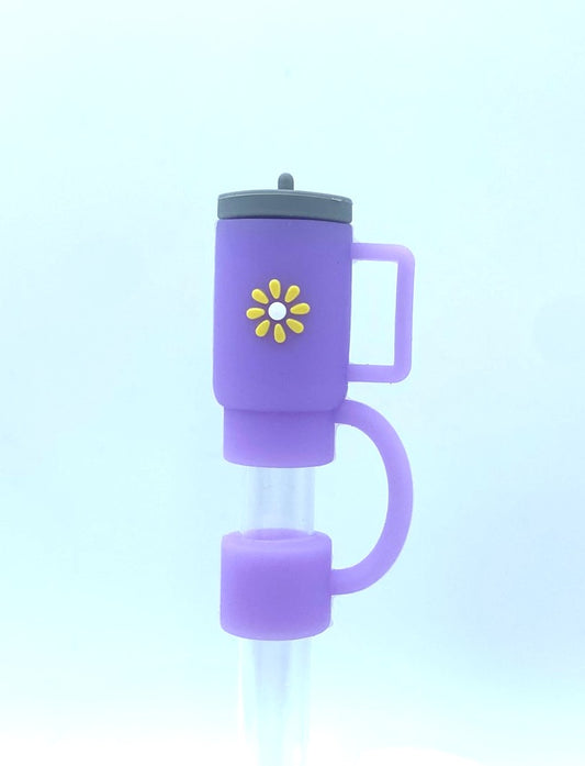 Tumbler 3D Purple w/Yellow Flower Straw Topper