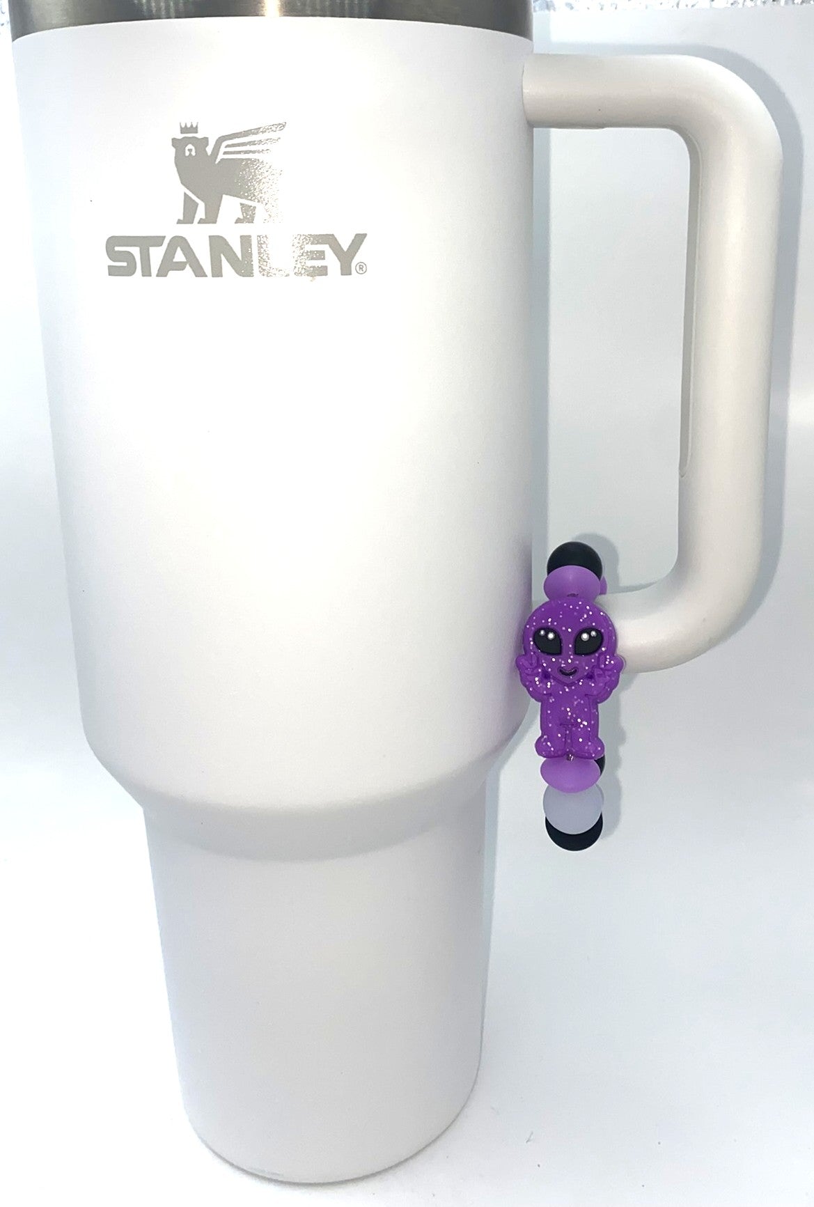 Purple Glitter Alien Glow In The Dark Stanley Tumbler Cup Handle Charm