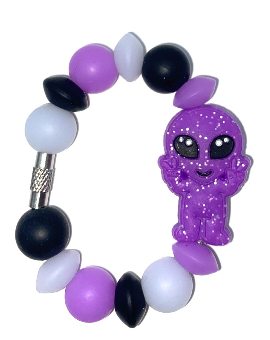 Purple Glitter Alien Glow In The Dark Stanley Tumbler Cup Handle Charm