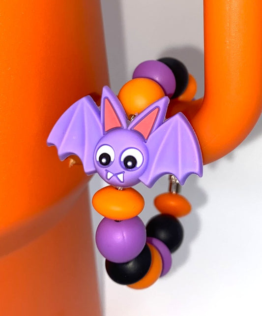 Purple Bat 3D Halloween Stanley Tumbler Cup Handle Charm