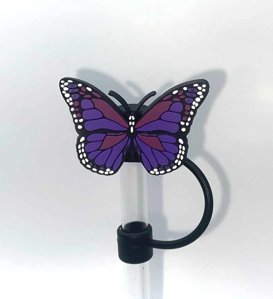 Purple Monarch Butterfly Straw Topper