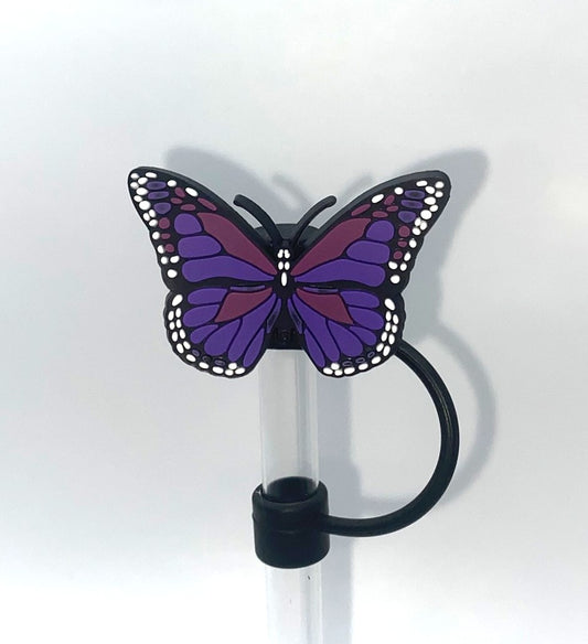 Purple Monarch Butterfly Straw Topper