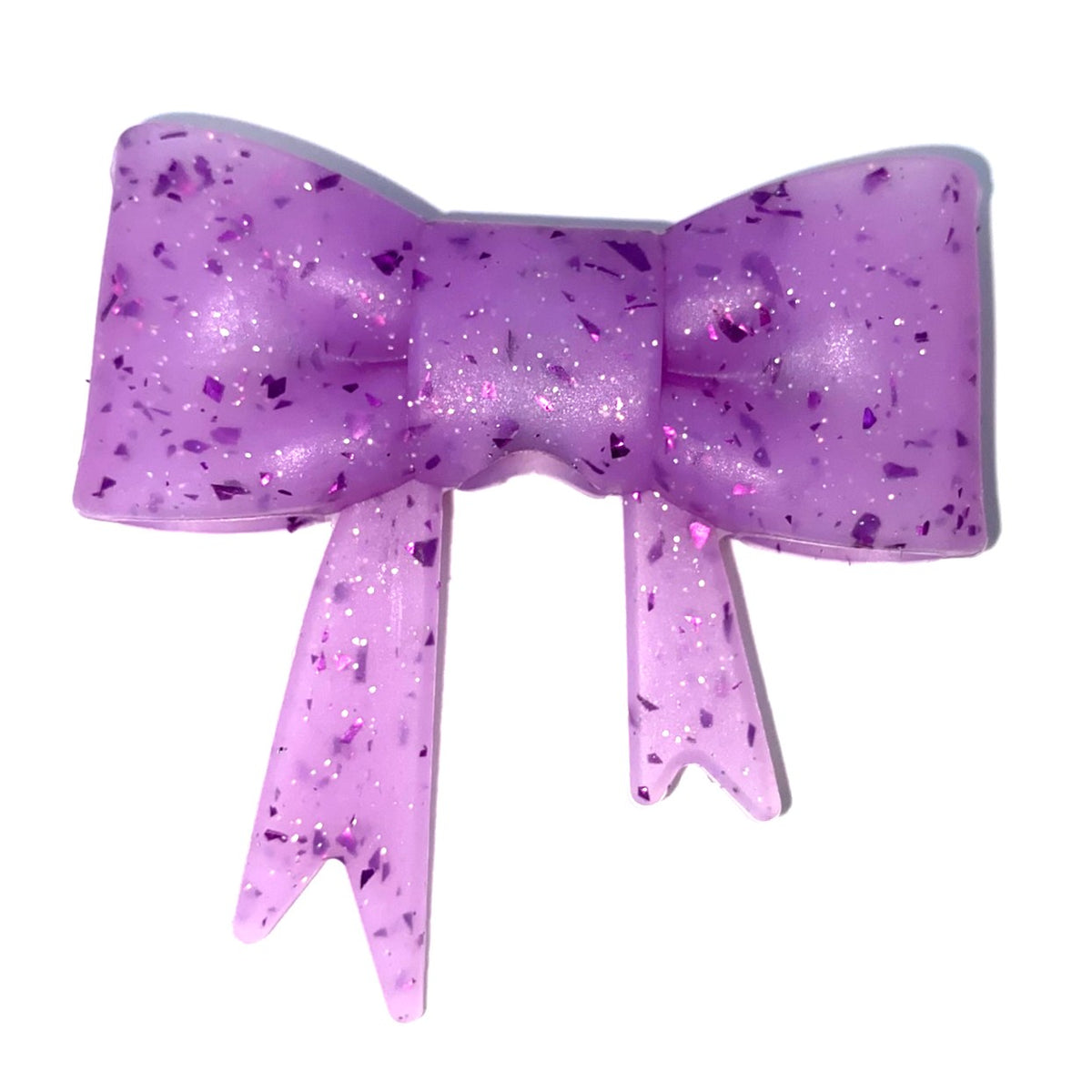 Purple Confetti Glitter Bow Straw Topper