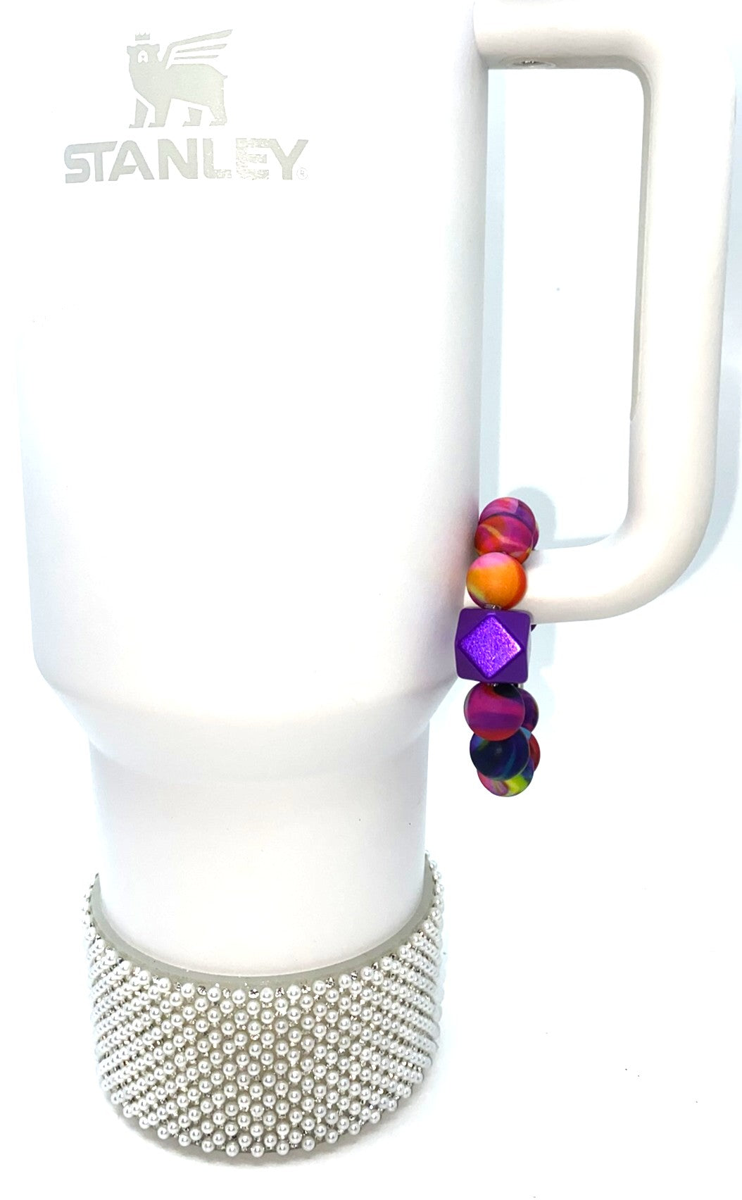 Purple Pearlescent Hexagon & Tie Dye Stanley Tumbler Cup Handle Charm