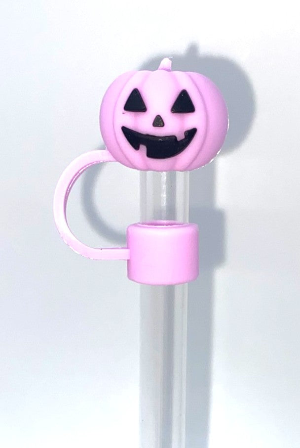 Purple Jack-O-Lantern 3D Straw Topper