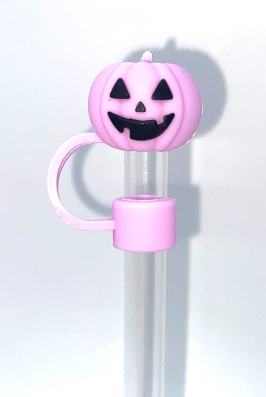 Purple Jack-O-Lantern 3D Straw Topper