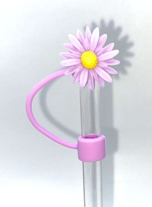 Purple Daisy Jagged Flower Straw Topper